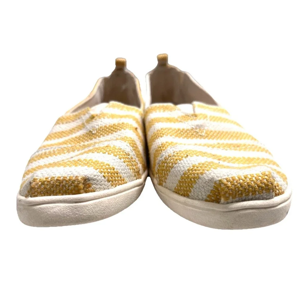 Mad Love Shoes Womens 8 Lydia Loafers Yellow White Striped Casual Comfort Flats